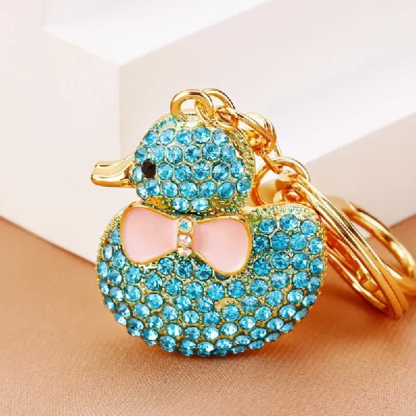 Full Rhinestone duck blue-single OPP bag packaging,chaincharmsupply.com