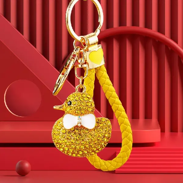 BV full Rhinestone duck yellow-single OPP bag packaging,chaincharmsupply.com