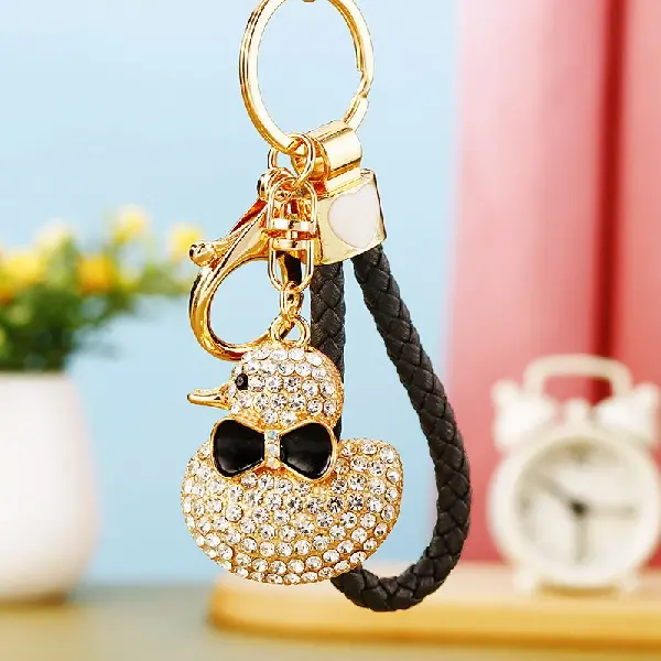 Black BV + full Rhinestone duck white - single OPP bag packaging,chaincharmsupply.com