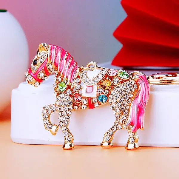 A771 full Rhinestone pony pink-single OPP bag packaging,chaincharmsupply.com