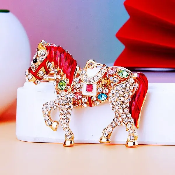 A771 full Rhinestone pony red-single OPP bag packaging,chaincharmsupply.com