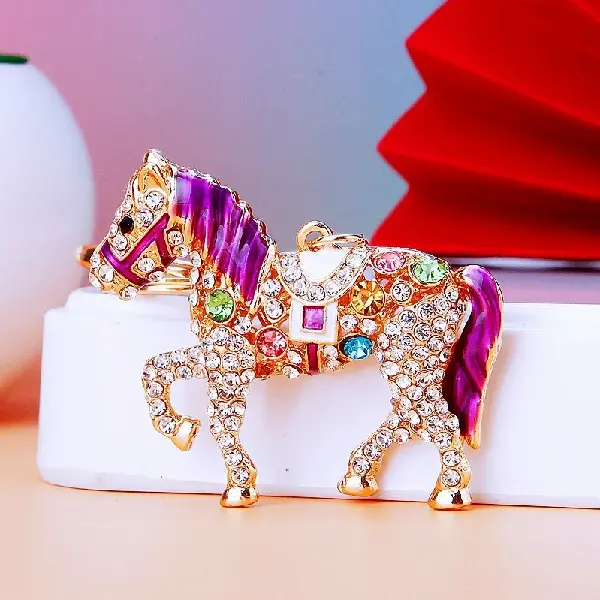 A771 full Rhinestone pony purple-single OPP bag packaging,chaincharmsupply.com