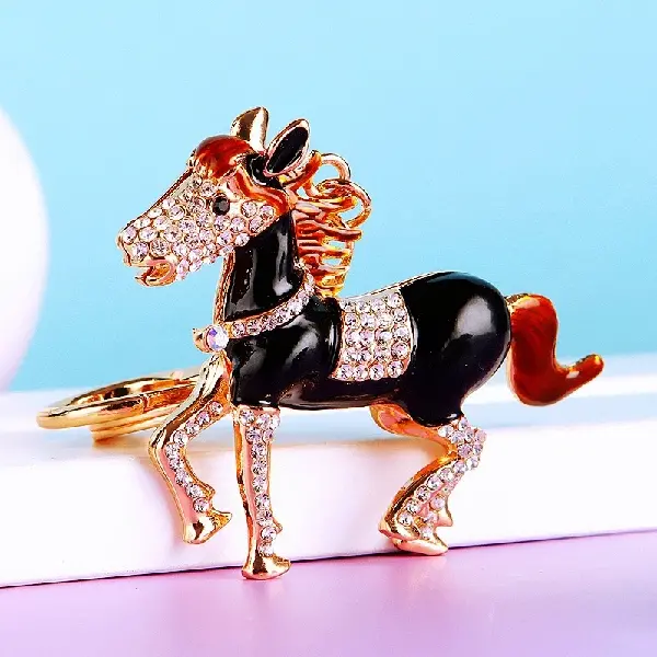 Lucky Horse Black - Single OPP bag packaging,chaincharmsupply.com