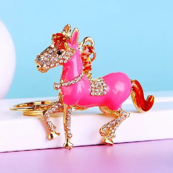 Lucky Horse Rose Pink-single OPP bag packaging,chaincharmsupply.com