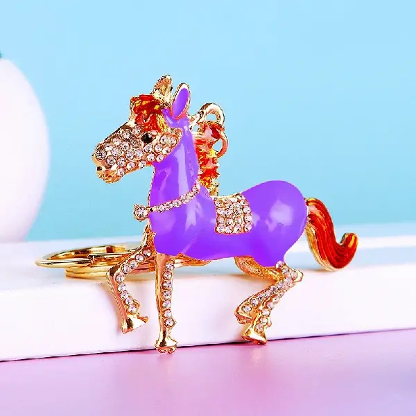 Lucky Horse Purple-single OPP bag packaging,chaincharmsupply.com