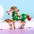 Zodiac Horse Keychain Wholesale Supply - Rhinestone Charm - Lucky Horse Dark Green-single OPP bag packaging