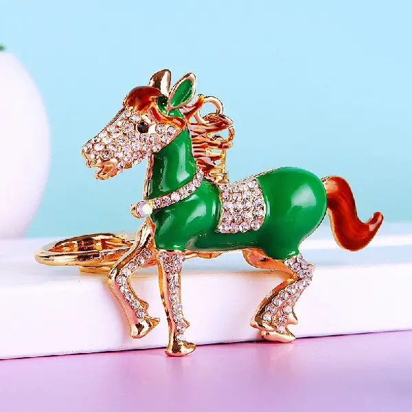 Lucky Horse Dark Green-single OPP bag packaging,chaincharmsupply.com