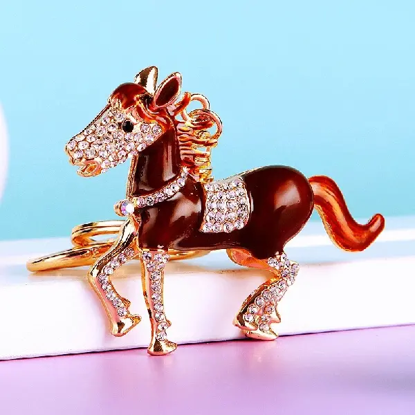 Lucky Horse Dark Brown - Single OPP bag packaging,chaincharmsupply.com