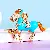 Zodiac Horse Keychain Wholesale Supply - Rhinestone Charm - Lucky Horse Sky Blue-single OPP bag packaging