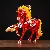 Zodiac Horse Keychain Wholesale Supply - Rhinestone Charm - Lucky Gem Horse Festive Red - Single OPP bag packaging