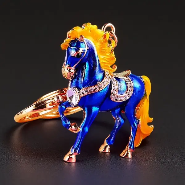 Fortune Gem Horse Sapphire Blue - Single OPP bag packaging,chaincharmsupply.com