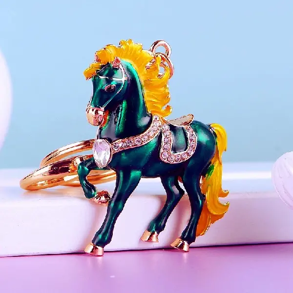 Lucky Gem Horse Dark Green - Single OPP bag packaging,chaincharmsupply.com