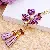 Wholesale Metal Four-Leaf Clover Keychains for Retailers - Pearl Clover Purple-Single OPP bag packaging