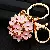 Wholesale Metal Four-Leaf Clover Keychains for Retailers - Hollow flower ball pink-single OPP bag packaging