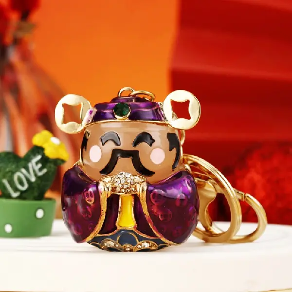 God of Wealth Purple-single OPP bag packaging,chaincharmsupply.com