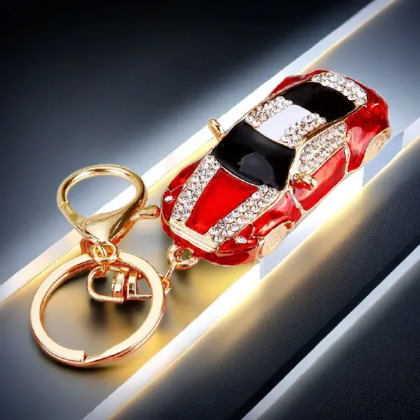 Full Rhinestone supercar red-single OPP bag packaging,chaincharmsupply.com