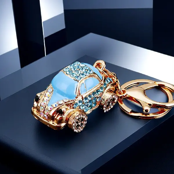 Cute Q version car blue-single OPP bag packaging,chaincharmsupply.com