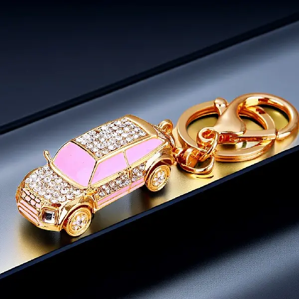 Full Rhinestone Land Rover pink-single OPP bag packaging,chaincharmsupply.com
