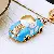 Wholesale Alloy Model Car Keychains for Bags & Phones - Princess Car Blue-single OPP bag packaging