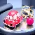 Wholesale Alloy Model Car Keychains for Bags & Phones - Tuk Tuk Rose Red-single OPP bag packaging