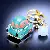 Wholesale Alloy Model Car Keychains for Bags & Phones - Tuk Tuk Blue - Single OPP bag packaging