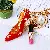 Wholesale Creative Rhinestone Lipstick Perfume Keychains - Lipstick Pearl Shoes Red - Single OPP Bag Packaging