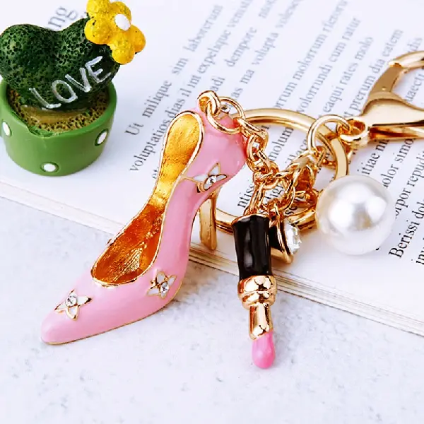 Lipstick Pearl Shoes Pink-Single OPP Bag Packaging,chaincharmsupply.com