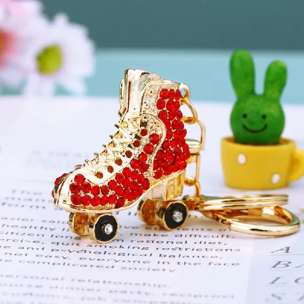 A154 rhinestone skates red-single OPP bag packaging,chaincharmsupply.com