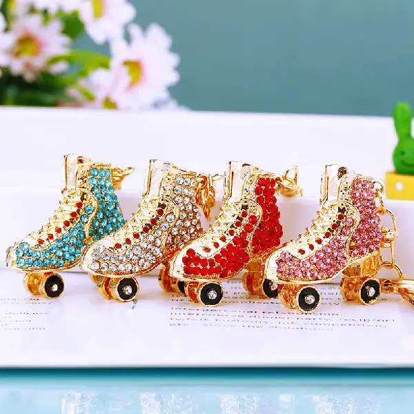 A154 rhinestone skates in random colors - packed in a single OPP bag,chaincharmsupply.com