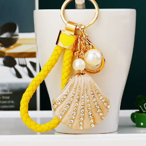 Yellow rope + shell champagne color - single OPP bag packaging,chaincharmsupply.com