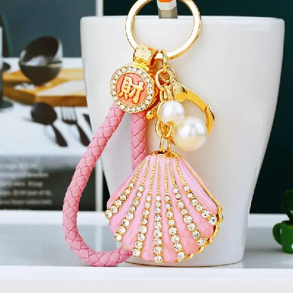 Pink Lucky Rope + Shell Pink - Single OPP Bag Packaging,chaincharmsupply.com