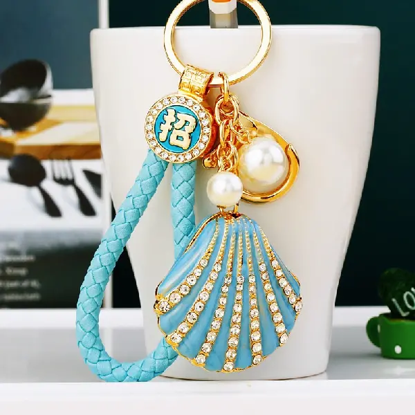 Sky blue fortune rope + shell blue - single OPP bag packaging,chaincharmsupply.com