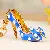 Quality Supply Rhinestone Polka Dot High Heels Keychain - Polka dot high heels blue-single OPP bag packaging