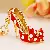 Quality Supply Rhinestone Polka Dot High Heels Keychain - Polka dot high heels red - single OPP bag packaging