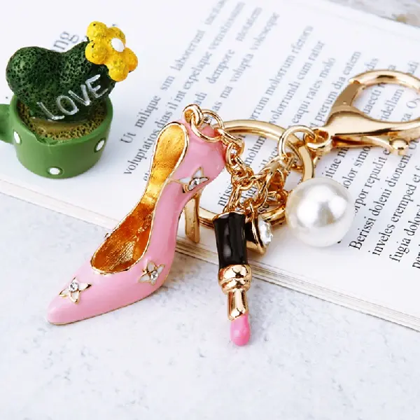 Lipstick Pearl Shoes Pink-Single OPP Bag Packaging,chaincharmsupply.com