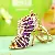 Wholesale Rhinestone-Encrusted Sneakers & Bag Charm Supply - Striped high heels purple-single OPP bag packaging