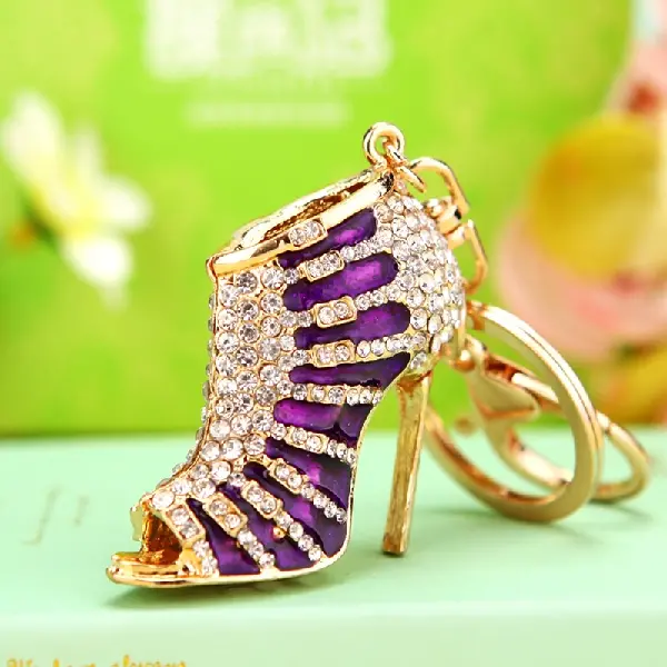 Striped high heels purple-single OPP bag packaging,chaincharmsupply.com