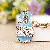 Wholesale Rhinestone-Encrusted Sneakers & Bag Charm Supply - Small slippers blue-single OPP bag packaging