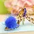 Wholesale Rhinestone-Encrusted Sneakers & Bag Charm Supply - Plush high heels sapphire blue-single OPP bag packaging