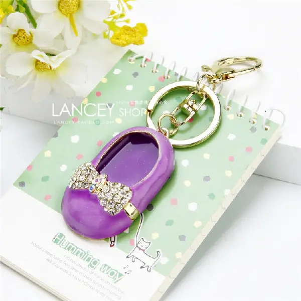 Bow Tie Shoes Purple-Single OPP Bag Packaging,chaincharmsupply.com