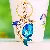 High-Quality Rhinestone Crown Dolphin Keychain Wholesale Supply - Holding gem dolphin blue-single OPP bag packaging