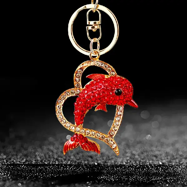 Love dolphin red-single OPP bag packaging,chaincharmsupply.com