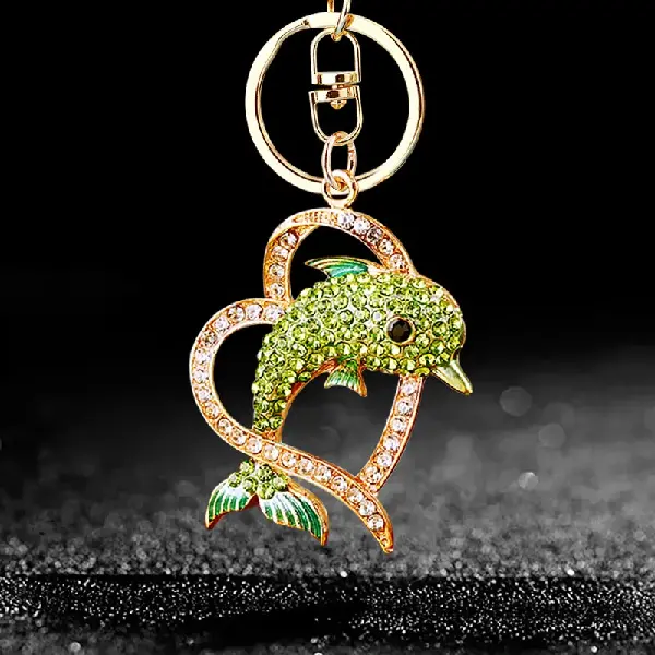 Love dolphin green-single OPP bag packaging,chaincharmsupply.com