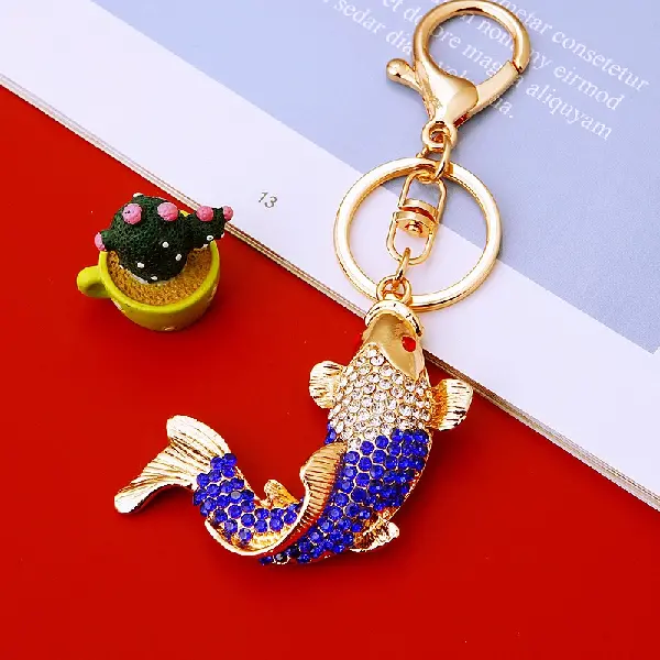 A451 full Rhinestone gold arowana sapphire-single OPP bag packaging,chaincharmsupply.com