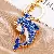 Wholesale Korean Creative Wealth Fish Keychain for Retailers - Crown Dolphin Sapphire-single OPP bag packaging