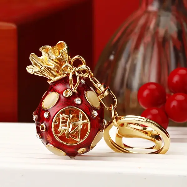 Round lucky bag wine red-single OPP bag packaging,chaincharmsupply.com