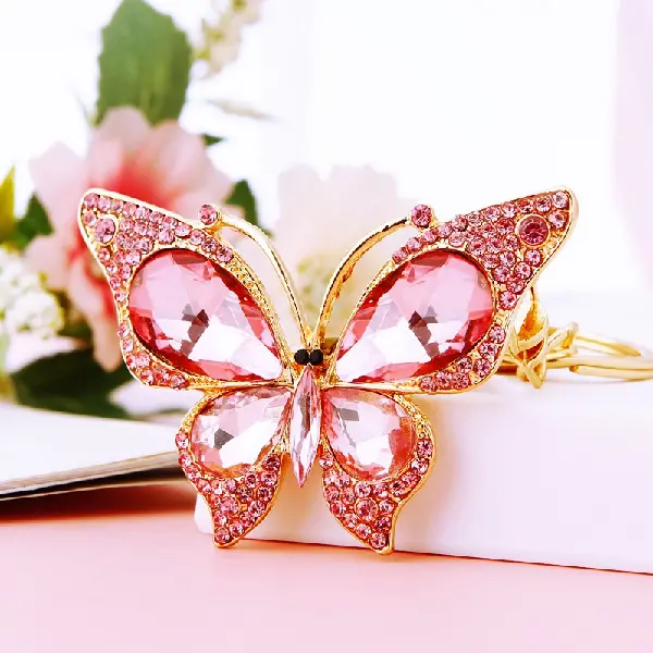 Gem butterfly pink-single OPP bag packaging,chaincharmsupply.com