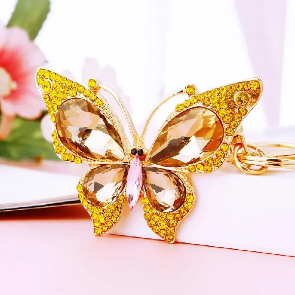 Gem butterfly yellow-single OPP bag packaging,chaincharmsupply.com