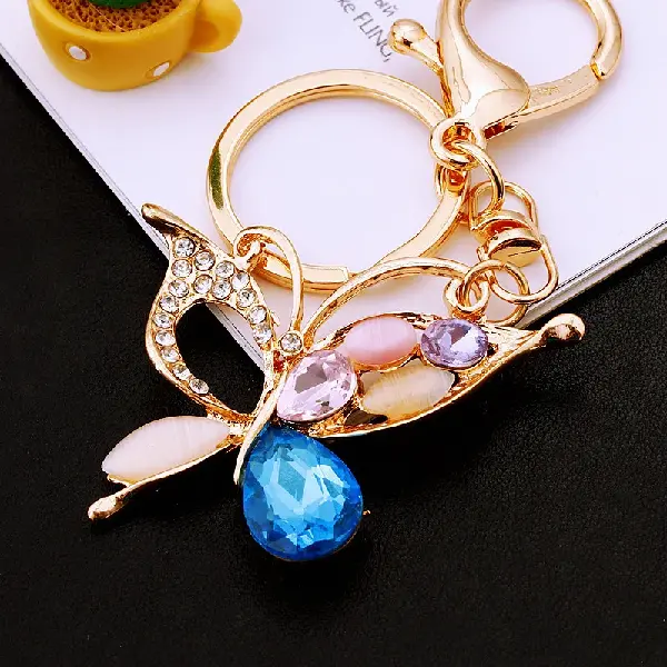 A38 crystal butterfly blue-single OPP bag packaging,chaincharmsupply.com