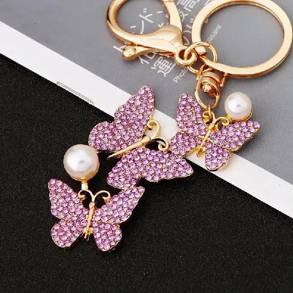 A33 three butterflies purple-single OPP bag packaging,chaincharmsupply.com